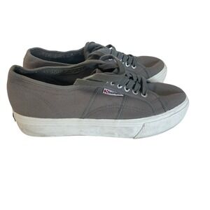 SuperGA Sneakers Platform Gray White Cotu 9 Men's 10.5 Women's Classic Italian